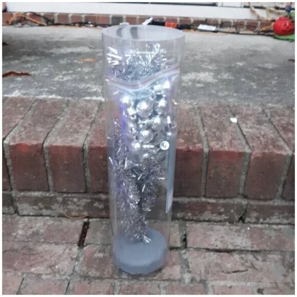 Mini Silver Table Top 16 Inch Christmas Tree - Includes Ornaments - Picture 4 of 4